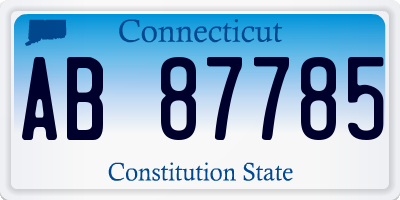 CT license plate AB87785