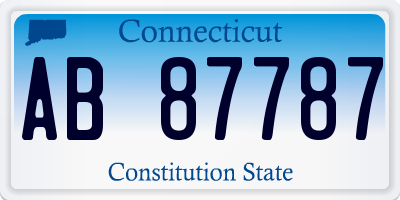 CT license plate AB87787