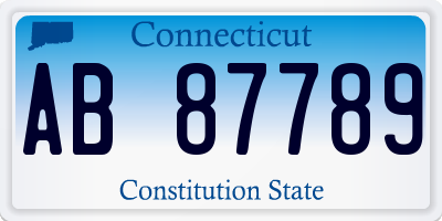 CT license plate AB87789