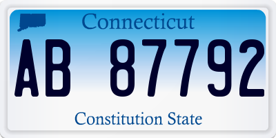 CT license plate AB87792