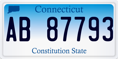 CT license plate AB87793