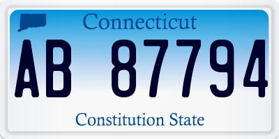 CT license plate AB87794