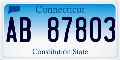 CT license plate AB87803