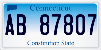 CT license plate AB87807