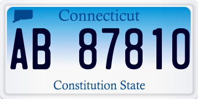 CT license plate AB87810