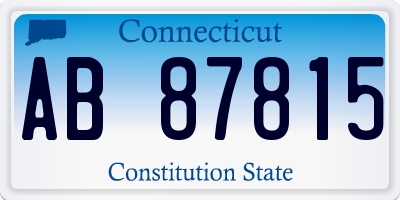 CT license plate AB87815