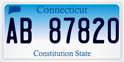 CT license plate AB87820