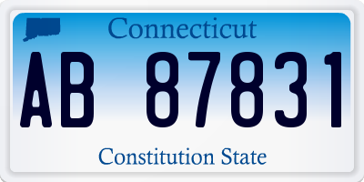 CT license plate AB87831