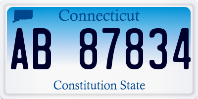 CT license plate AB87834