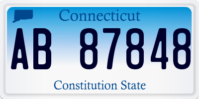 CT license plate AB87848