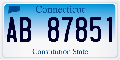 CT license plate AB87851