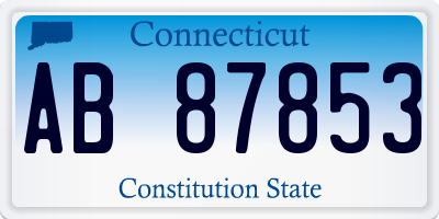 CT license plate AB87853