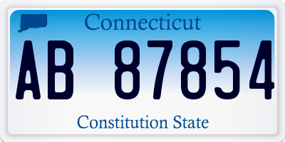 CT license plate AB87854