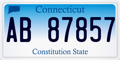 CT license plate AB87857