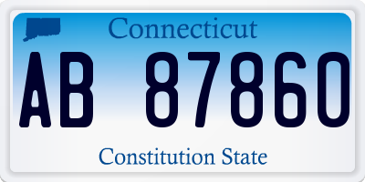 CT license plate AB87860