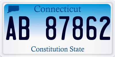 CT license plate AB87862