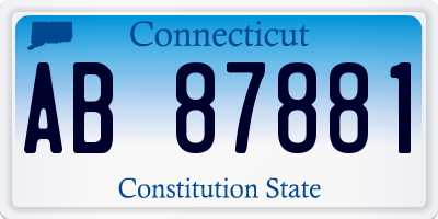 CT license plate AB87881