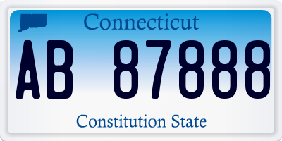 CT license plate AB87888