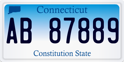 CT license plate AB87889