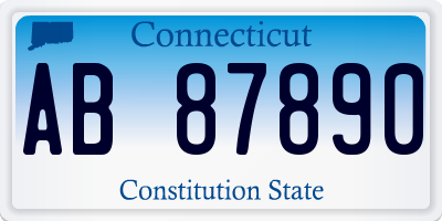 CT license plate AB87890