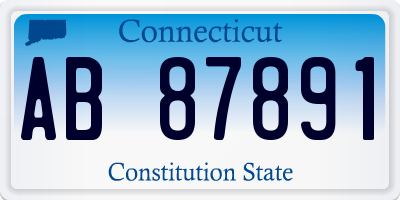 CT license plate AB87891