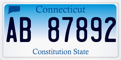 CT license plate AB87892