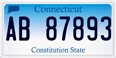 CT license plate AB87893