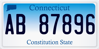 CT license plate AB87896