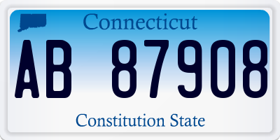 CT license plate AB87908
