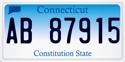 CT license plate AB87915