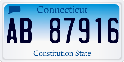 CT license plate AB87916