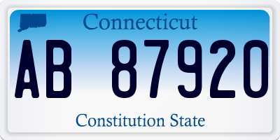 CT license plate AB87920