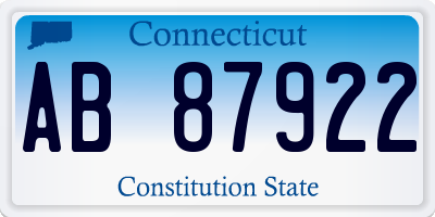 CT license plate AB87922