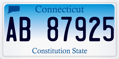 CT license plate AB87925