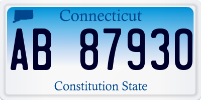 CT license plate AB87930