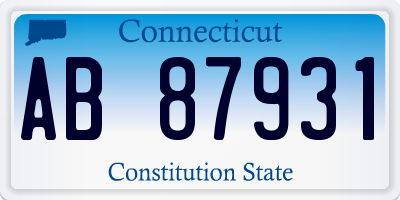 CT license plate AB87931