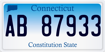 CT license plate AB87933