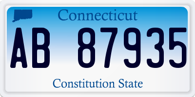 CT license plate AB87935