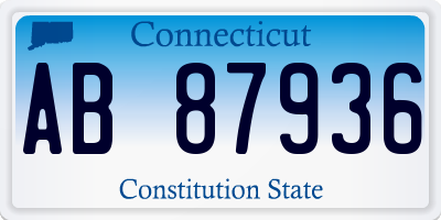 CT license plate AB87936