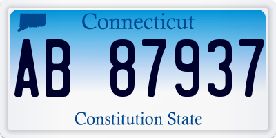 CT license plate AB87937