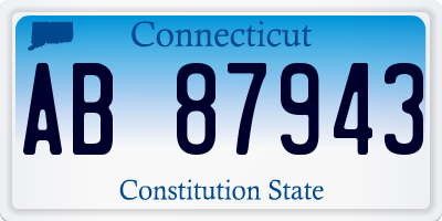 CT license plate AB87943