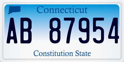 CT license plate AB87954