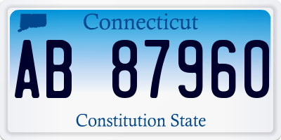 CT license plate AB87960