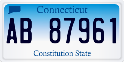 CT license plate AB87961