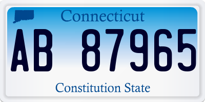 CT license plate AB87965