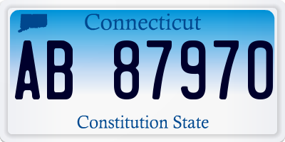 CT license plate AB87970