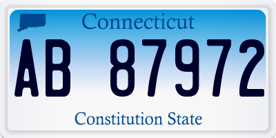 CT license plate AB87972