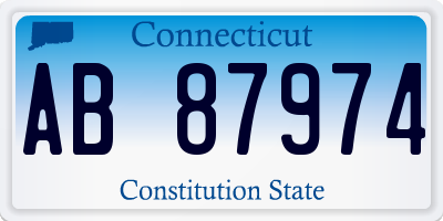 CT license plate AB87974