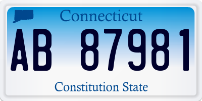 CT license plate AB87981