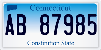 CT license plate AB87985